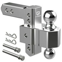 Tyger Auto Adjustable Drop Hitch Dual-Ball Mount with 2" and 2-5/16" Towing Balls | Fits 2" Receivers | 12500 lbs GTW | Aluminum | Trailers Boats ATVs RVs | TG-DB6U12047