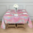 thumbnail image 3 of Pink Tie Dye Pattern Square Tablecloth,Waterproof Square Table Cover,Wipeable Spillproof Washable Table Cover for Home Kitchen Party Decor 42"X42"(107x107cm), 3 of 6
