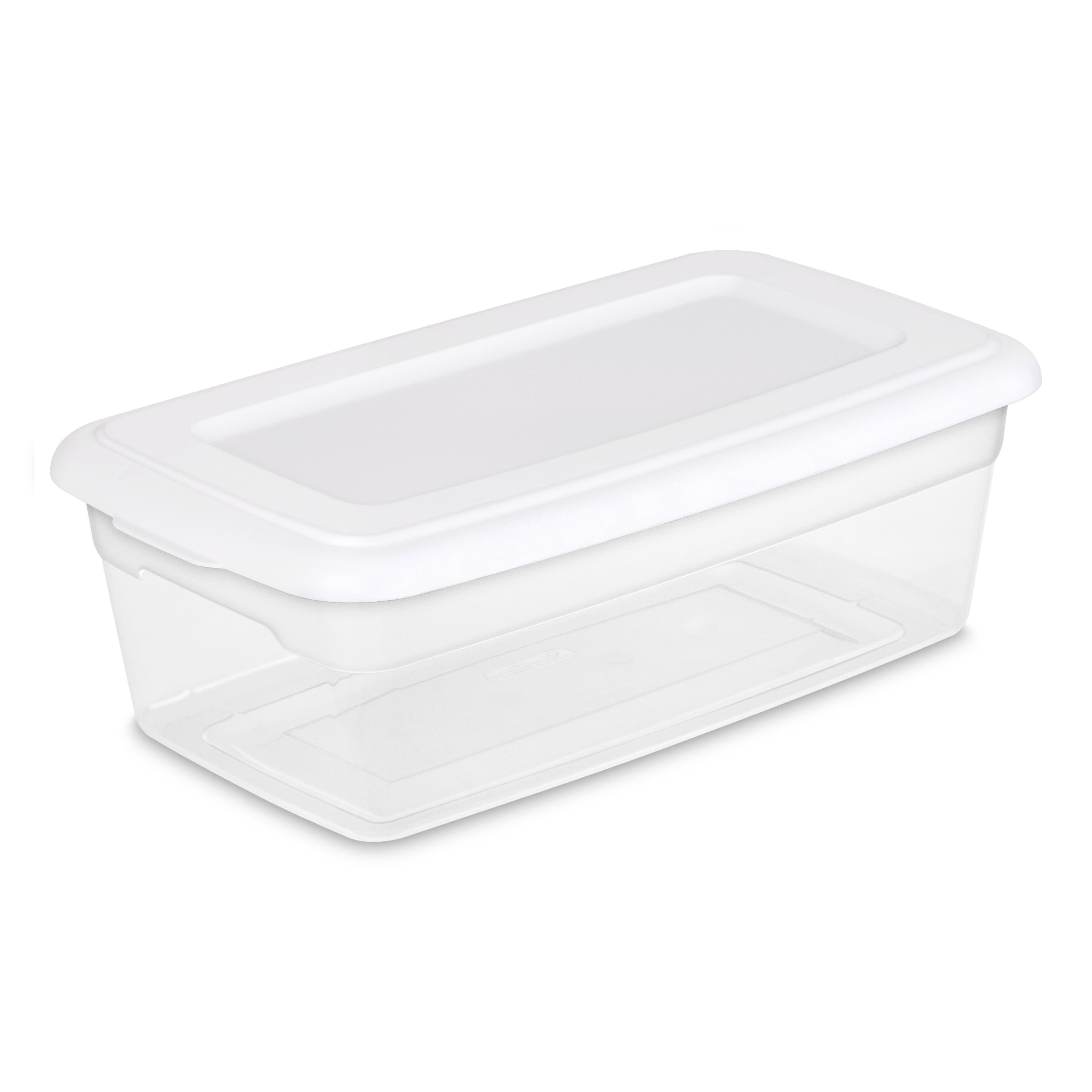 Sterilite Set of (6) 6 Qt. Storage Boxes Plastic, White