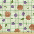 thumbnail image 2 of Flowers Fabric by the Yard, Pink and Purple Flowers and Falling Leaves Images Along Geometric Circles Pattern, Decorative Upholstery Fabric for Chairs & Home Accents, Multicolor by Ambesonne, 2 of 5