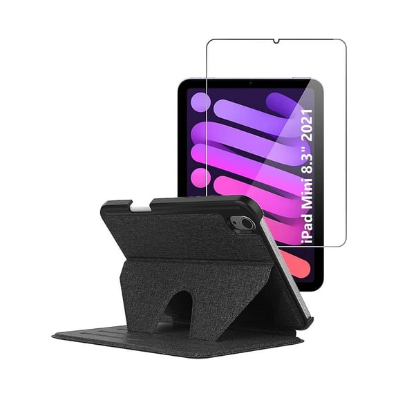 SaharaCase Apple iPad Mini 8.3" (6th Gen 2021) Protection Bundle Multi-Angle Case with Tempered