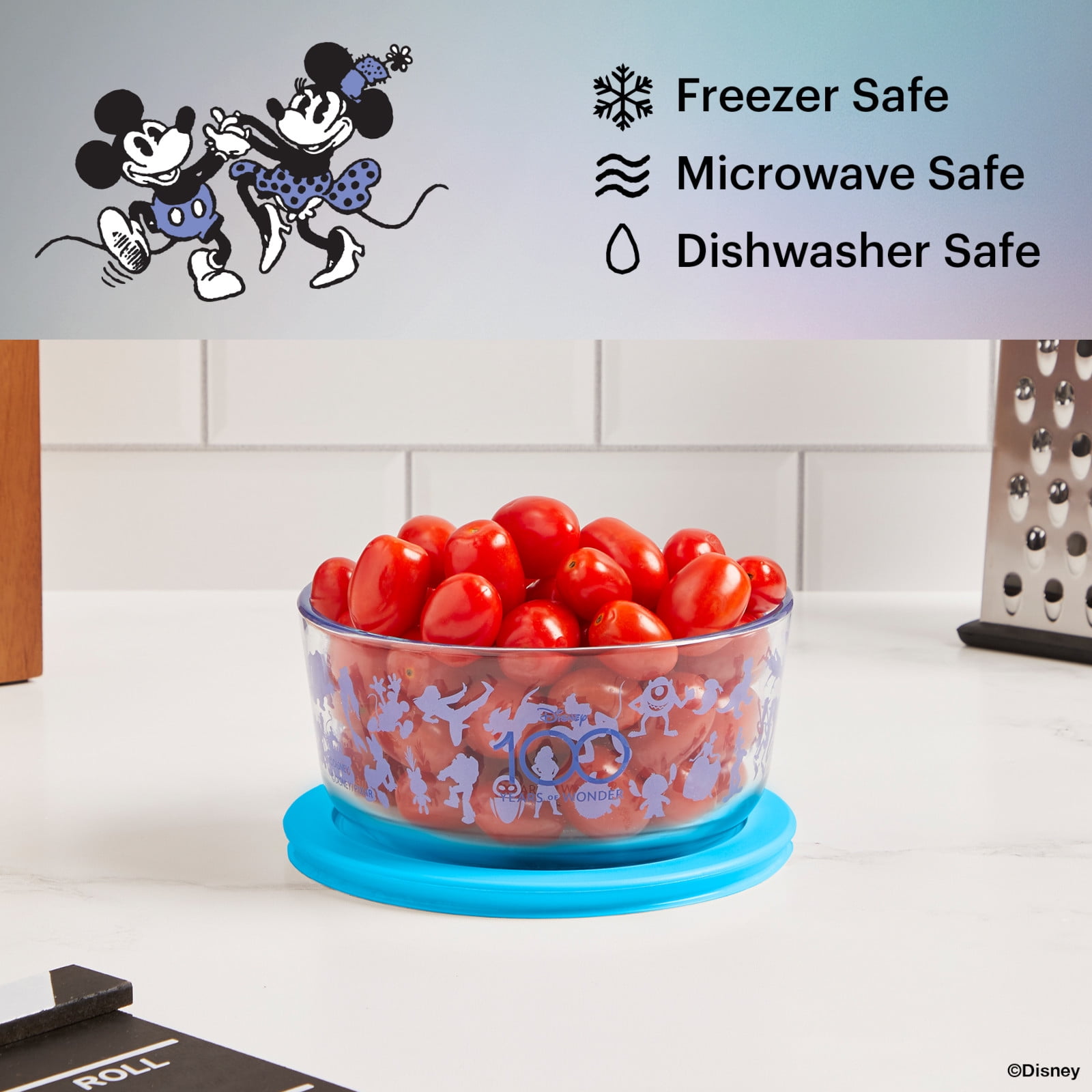 Disney 100 Year Anniversary Pyrex Glass Food Storage Bowl and Lid