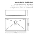 thumbnail image 5 of Logmey 33"x19"Kitchen Sink Single Bowl Black Stainless Steel with Drainer Undermount, 5 of 9