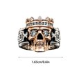 thumbnail image 1 of Anillo con incrustaciones de diamantes de joyería de anillo exquisito con cabeza de calavera de dos tonos de corona Wmkox8yii  fajkfhkj2309, 1 of 3