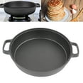 thumbnail image 3 of Xirurus Cast Iron Dutch Oven Pot Dual Loop Handle 9.84 Inches Uncoated Flat Bottom for Soup Stew Frying Pancake Induction Compatible Kitchen Cookware Black, 3 of 9