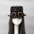 thumbnail image 3 of Sombrero Retro Goth Steampunk jinwen Sombrero de copa Accesorio desmontable, 3 of 8