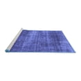 thumbnail image 2 of Ahgly Company Machine Washable Indoor Round Abstract Blue Modern Area Rugs, 3' Round, 2 of 4