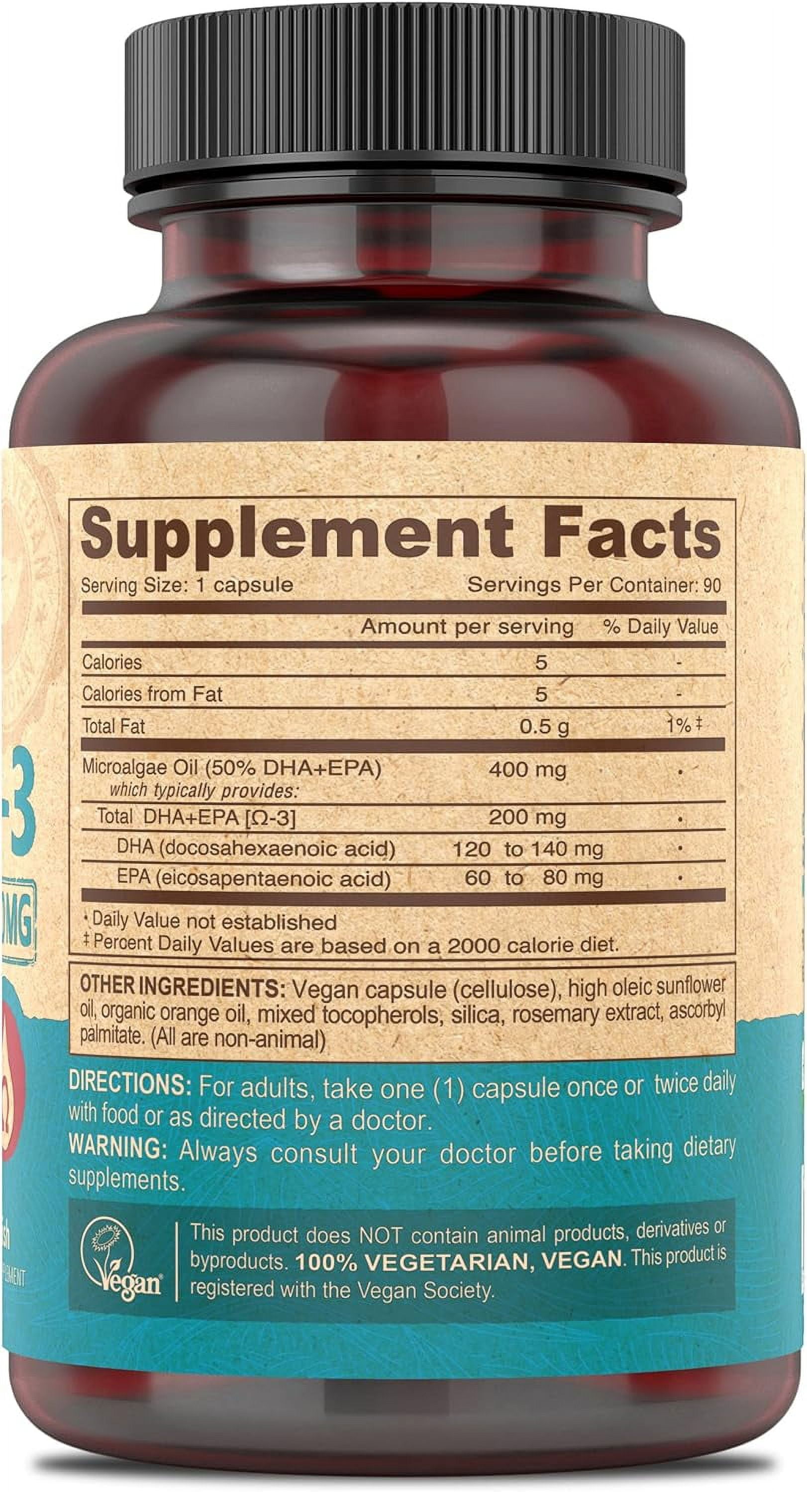 DEVA Nutrition Vegan Omega-3 DHA-EPA, from Micro Algae, Delayed Release, 90 Vegan Capsules, 1-Pack