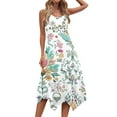thumbnail image 6 of RYDCOT Womens Summer Sleeveless Dress Floral Print Swing Hem Tank Midi Dresses Casual Crewneck Sundress Beach Vacation Dress Clearance Multicolor, 6 of 8