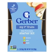 Gerber My 1st Fruits Starter Kit, Baby Food Puree, 2 oz Tubs, Variety (6 Pack)