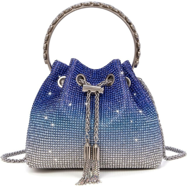 LHSHID Bling Crystal Rhinestone Purse for Women Sparkly Clutch Handbag Crossbody Bag for Evening Wedding Party Prom