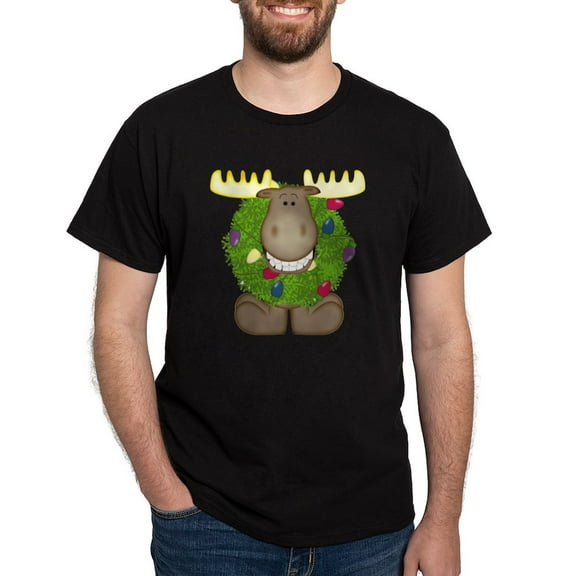 CafePress - Merry Christmoose Dark T Shirt - Men's Classic Graphic Cotton T-Shirt