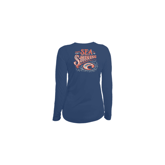 COSTA Tech Freedom Sea Womens Sleeve Navy, 2XLarge Long Sleeve Shirt