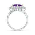 thumbnail image 2 of ANGARA Natural 3.72 Ct. Amethyst with Diamond Classic Ring in 14K White Gold for Women (Ring Size: 10), 2 of 8