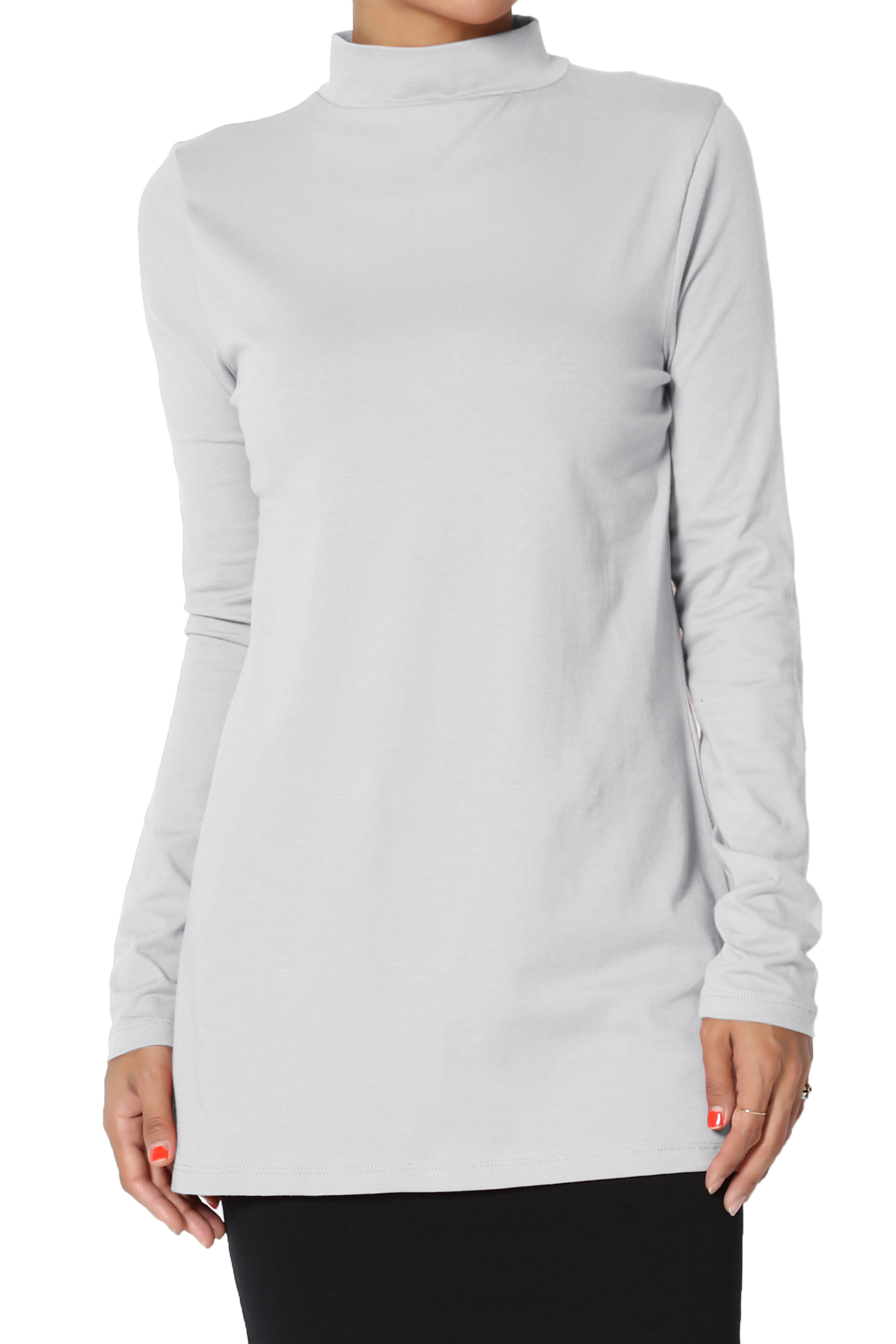 Download TheMogan - TheMogan Women's S~3X Mock Neck Long Sleeve T ...