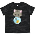 thumbnail image 3 of Inktastic Cute Cat, Little Cat, Kitty, Kitten, Fish Bowl Girls Toddler T-Shirt, 3 of 5