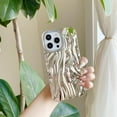 thumbnail image 5 of Chrome Case for Women/Girls, 3D Pleated Water Ripple Solid Color Soft Phone Case Compatible with iPhone 12 Pro, Purple, 5 of 8