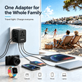 thumbnail image 3 of 35.5W Universal Travel Adapter with 2 USB-C & 3 USB-A Ports, International Power Adapter with PD 3.0 & QC Fast Charging, 6-in-1 Worldwide Plug Adapter for USA EU UK AUS, Type A/C/G/I Travel Charger, 3 of 10