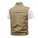 thumbnail image 3 of Chaleco ligero de softshell para hombre, chaqueta utilitaria para actividades al aire libre y viajes, cuello alto, múltiples bolsillos, para senderismo/running (XL-XXXXXXL), 3 of 3
