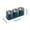 Blue, variant on COM1950s Standing Seasoning Dispenser, 3 Compartment Kitchen Spice Jar with Push Button Lid, One Hand Operation Container for Salt Pepper Herbs, Space Saving Countertop Organizer