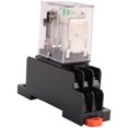 thumbnail image 3 of 6X HH52P DC 24V Coil DPDT 8 Pins Electromagnetic Power Relay with DYF08A Base, Black+ Clear Blue, 3 of 5
