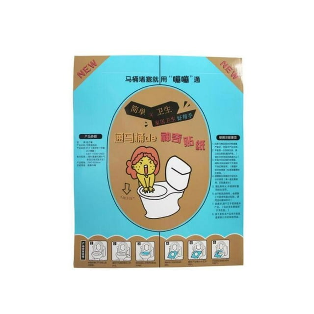 Disposable Plastic Toilet Clog Sticker Plunger Dredge --us Easy Fixtures INV K7J2