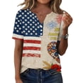 thumbnail image 4 of MEICHEN Lidies' Patriotic Tops Summer Printed Short Sleeve Blouses America 250th Anniversary Graphic Tees Casual V Neck T Shirt, 4 of 6