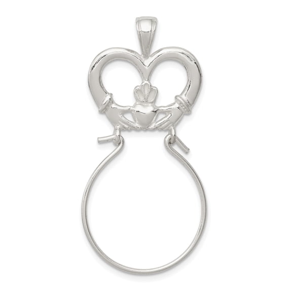 925 Sterling Silver Claddagh Charm Pendant Holder