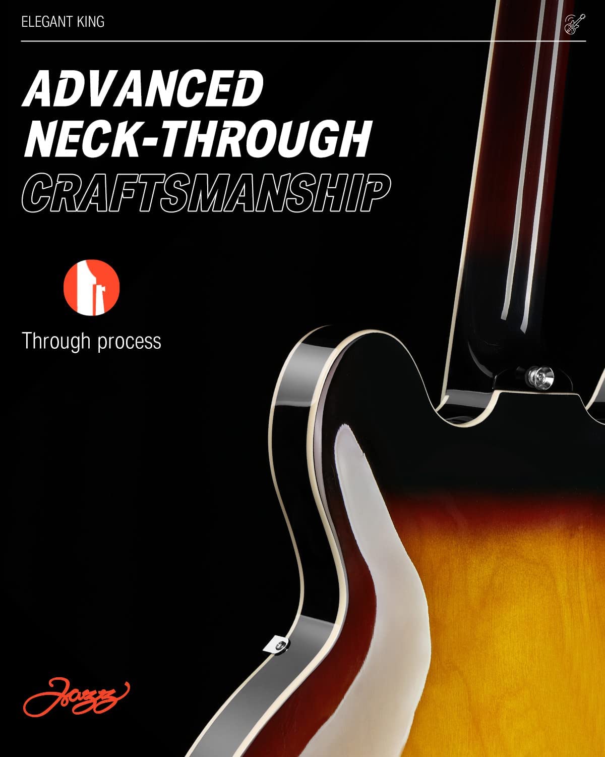 Buy Donner SemiHollow Electric Guitar, DJP1000 Jazz Guitar Online at Lowest Price in Ubuy Guam