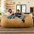 thumbnail image 4 of Jaxx 7 Foot Giant Bean Bag Sofa, Camel, 4 of 5