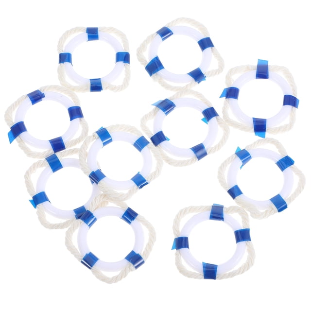 Shisuyan 10pcs Swimming Rings Mediterranean Style Life Buoy Decors Miniature House Decorations