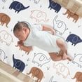thumbnail image 5 of Lambs & Ivy Playful Elephant Blue/White Cotton 3-Piece Baby Crib Bedding Set, 5 of 9