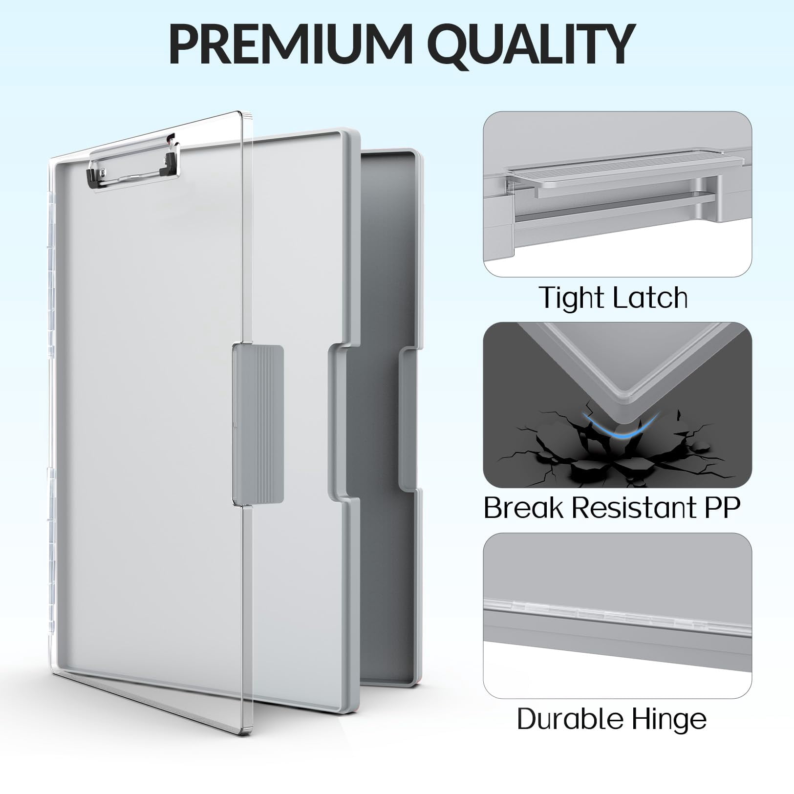 Clipboard With Storage  Heavy Duty Cleaview Clip Boards 8.5x11 Dual Dry Erase Plastic High Capacity Clipboards Folder For Teacher Nurse School & Office Supplies