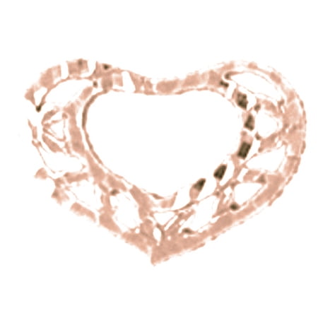 14K Rose Gold Floating Heart Pendant - 9 mm