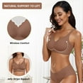 thumbnail image 2 of OEAK Womens Comfortable Wireless Bras Push Up Seamless Bralettes Soft V Neck Brassiere Scalloped Full Coverage Everyday Bra, 2 of 14