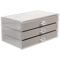 LOLIPPYY Grey Jewelry Drawer Organizer for Necklace Bracelet Storage with Multiple Compartments for Bedroom Vanity