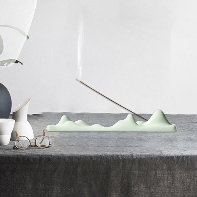 Quemador de de cerámica, soporte de quemador de de varil de reflujo de montaña 3D para decoración de escritorio de oficina en hogar perfecl Incensario de reflujo