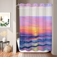 thumbnail image 2 of No Hook Shower Curtain, Coastal Shower Curtains for Bathroom with See Through Top Window, Dreamy Abstract Sunset Sky Reflection Waterproof & Washable Bath Curtain Extra Long 72"x96", 2 of 9