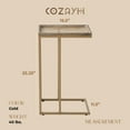 thumbnail image 3 of COZAYH Farmhouse C Table Couch Metal End Table with Woven Pattern Tray Top, Gold, 3 of 9