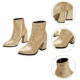 thumbnail image 6 of WHAMVOX Golden Women's Ankle Boots Stylish Sequins Design Comfortable PU and Rubber Material Size 7.5, 6 of 8