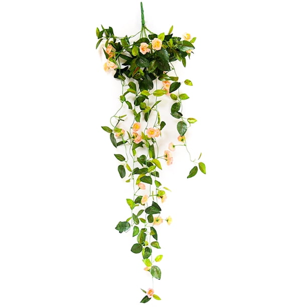 Flor Simulada Flor Artificial Planta Colgante Rosa Planta Colgante de Pared Planta Colgante de Pared para Sala de Estar Interior