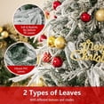 thumbnail image 4 of Topcobe 7 Feet Snow-flocked Artificial Christmas Tree Pre-lit Hinged Xmas Tree with Warm White LED Lights, Christmas Decorations for Indoor Party, 4 of 8