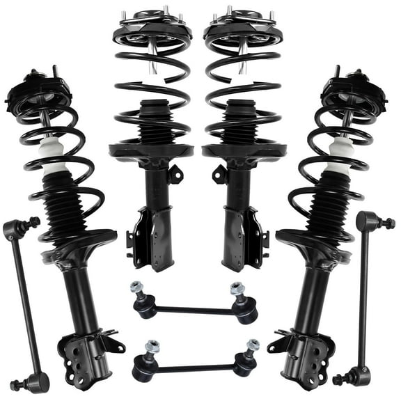 Detroit Axle - 8pc Front Rear Struts Kit for 2001 2002 2003 Mazda Protege [Sport Suspension], 4 Complete Struts with Coil Spring Assembly 4 Stabilizer Sway Bar End Links Replacement Suspension