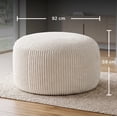 thumbnail image 2 of Puff Sillón de Memory Foam de Alta Densidad - Funda Acanalada Desmontable y Lavable - Asiento Modular Ergonómico Color Beige con Asa, 2 of 9