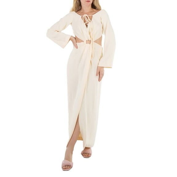 Nanushka Kacela Long Sleeve Front Slit Cut Out Dress, Size Medium