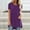 Purple, variant on Women's Summer Solid Round Neck Loose Short Sleeve Tops T-shirt Blouse