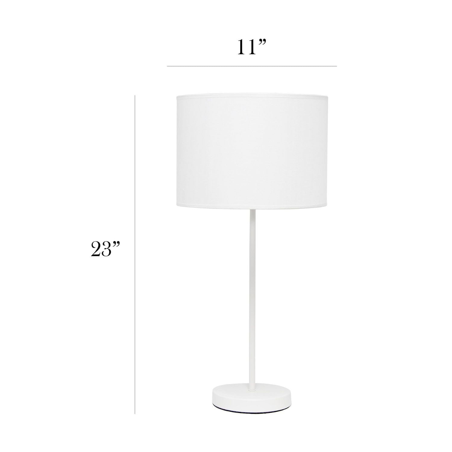 Simple Designs White Stick Lamp with Fabric Shade