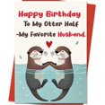 thumbnail image 1 of Tarjeta de cumpleaños Mcduldul Happy Otter para marido, 8 x 5,3 pulgadas, 1 of 6
