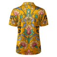 thumbnail image 7 of QASIEATN Women's Retro Shirt Women's Satin Printed Short Sleeved Shirt Vacation Style Shirt, 7 of 7