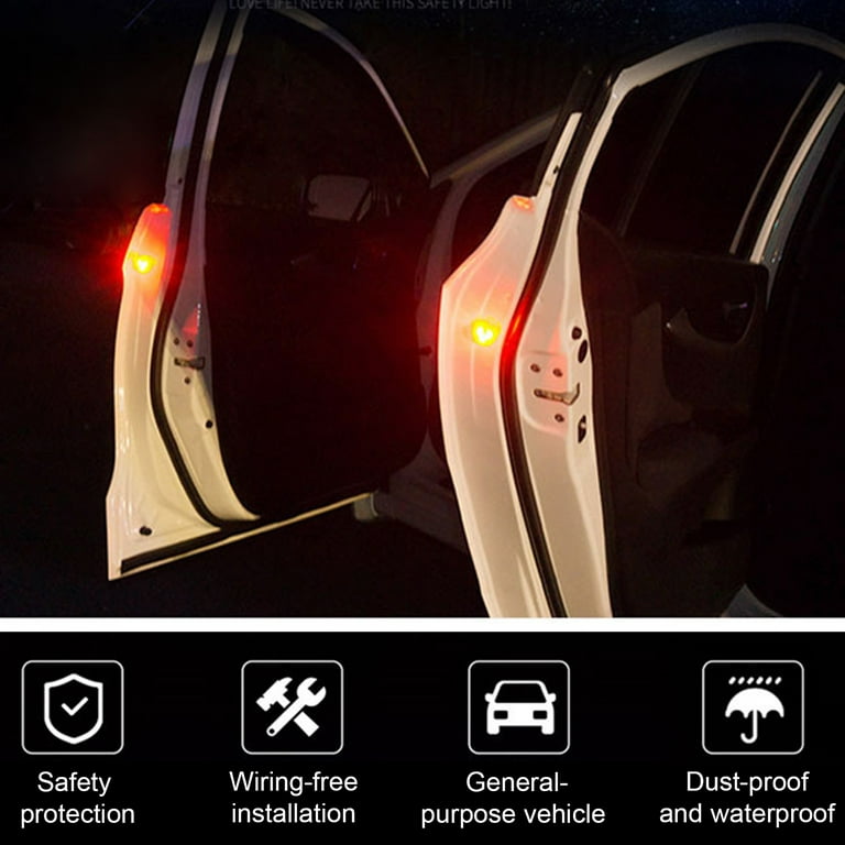 Star Home 2Pcs Car Door Lights Universal Magnetic Sensor Anti-collision 5 LED  Car Opening Door Safety Warning Lights for Vehicle 